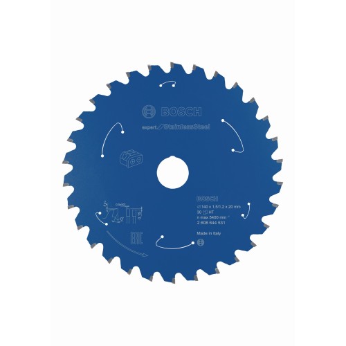Disco de sierra circular Expert for Stainless Steel para sierras sin cables 140 x 1,5/1,2 x 20 T30