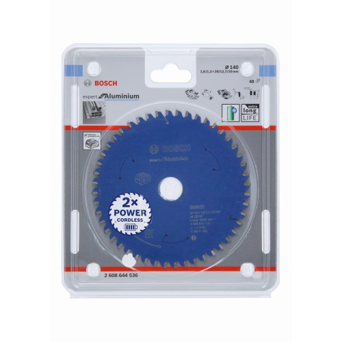 Disco de sierra circular Expert for Aluminium para sierras sin cables 140 x 1,8/1,3 x 20 T48