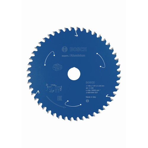 Disco de sierra circular Expert for Aluminium para sierras sin cables 150 x 1,8/1,3 x 20 T48