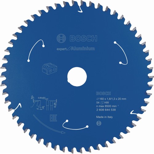 Disco de sierra circular Expert for Aluminium para sierras sin cables 160 x 1,8/1,3 x 20 T54