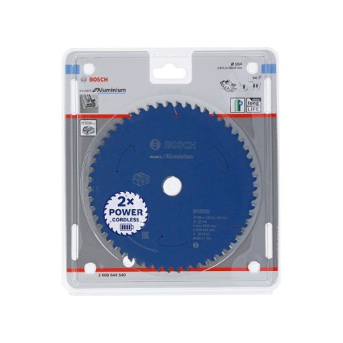 Disco de sierra circular Expert for Aluminium para sierras sin cables 184 x 1,8/1,3 x 20 T54