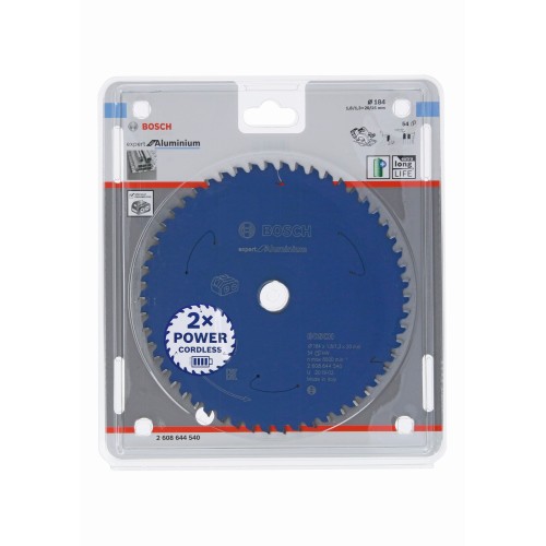 Disco de sierra circular Expert for Aluminium para sierras sin cables 184 x 1,8/1,3 x 20 T54