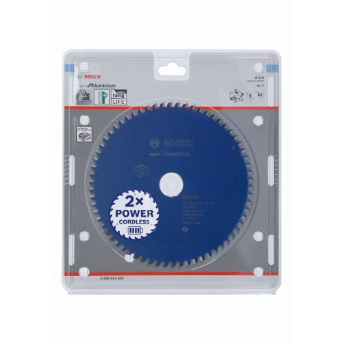 Disco de sierra circular Expert for Aluminium para sierras sin cables 210 x 2/1,4 x 30 T66