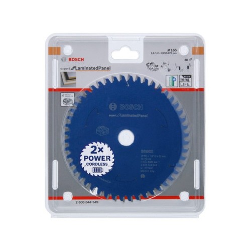 Disco de sierra circular Expert for Laminated Panel para sierras sin cables 165 x 1,8/1,2 x 20 T48