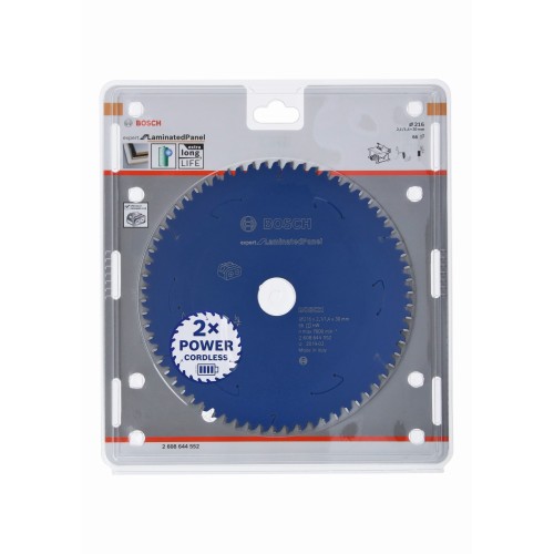 Disco de sierra circular Expert for Laminated Panel para sierras sin cables 216 x 2,1/1,4 x 30 T66