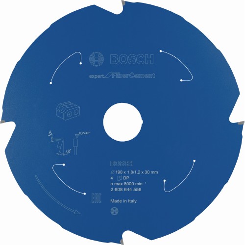 Disco de sierra circular Expert for Fibre Cement para sierras sin cables 190 x 1,8/1,2 x 30 T4