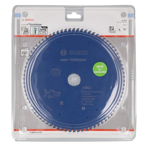 Disco de sierra circular Expert for Aluminium para sierras a batería 254 x 2,4/1,8 x 30 T78