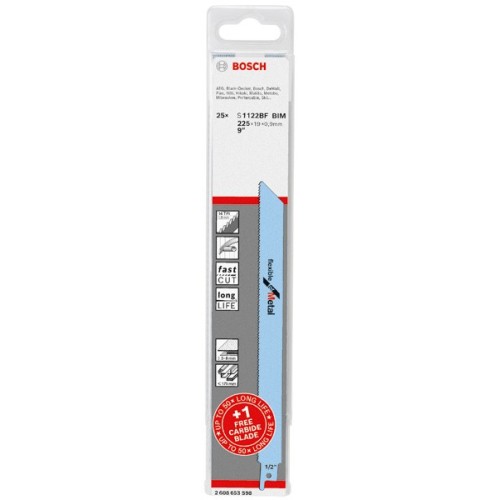 Set de 25 hojas de sierra sable S 1122 BF y 1 EXPERT Medium-Thick Tough Metal S 1155 HHM