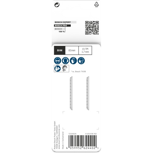 Hoja de sierra de calar PRO Laminate clean T101BIF, 83 mm, 2 uds.