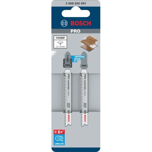 Hoja de sierra de calar PRO Laminate clean T101BIF, 83 mm, 2 uds.