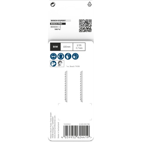 Hoja de sierra de calar PRO Hardwood clean T101BF, 100 mm, 2 uds.