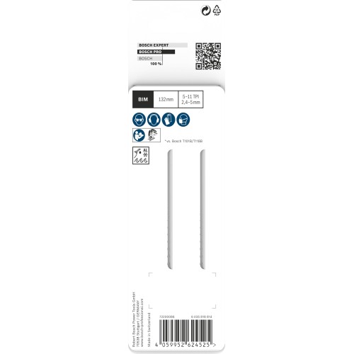 Hoja de sierra de calar PRO Multi Material thick and thin T345XF, 132 mm, 2 uds.