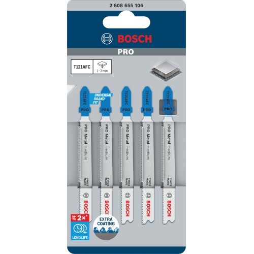 Hoja de sierra de calar PRO Metal medium T121AFC 92 mm, 5 uds.