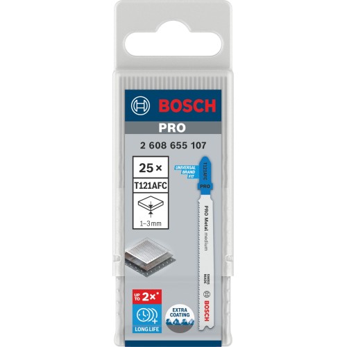 Hoja de sierra de calar PRO Metal medium T121AFC 92 mm, 25 uds.
