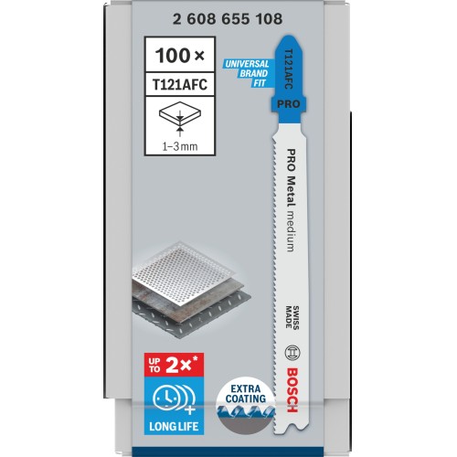 Hoja de sierra de calar PRO Metal medium T121AFC 92 mm, 100 uds.