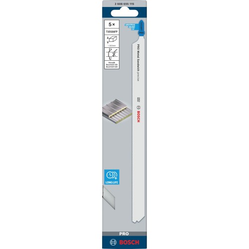 Hoja de sierra de calar PRO Metal Sandwich T1018AFP 250 mm, 5 uds.