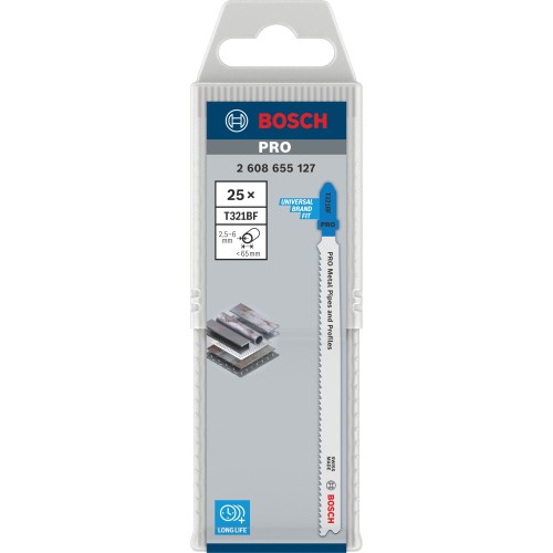 Hoja de sierra de calar PRO Metal Pipes and Profiles T321BF, 132 mm, 25 uds.
