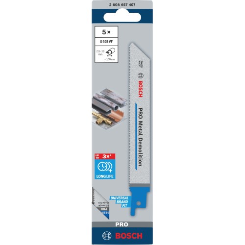 Hoja PRO Metal Demolition S925VF 1,25 x 19 x 150 mm, 5 unidades