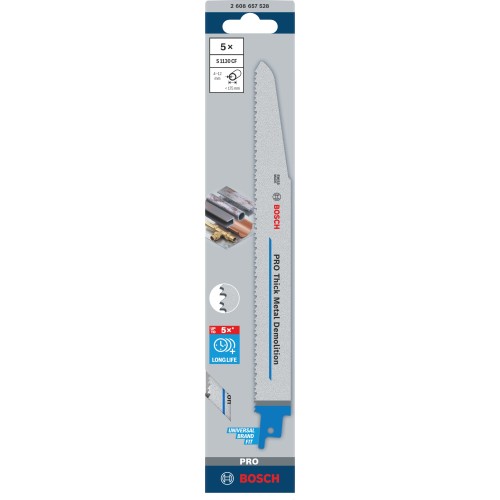 Hoja PRO Thick Metal Demolition S1130CF 1,6 x 22 x 225 mm, 5 unidades