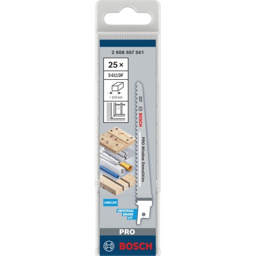 Hoja PRO Window Demolition S611DF 1,25 x 19 x 150 mm, 25 unidades