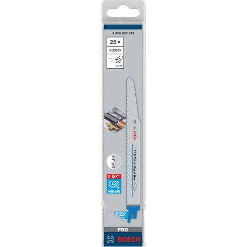 Hoja PRO Thick Metal Demolition S1130CF 1,6 x 22 x 225 mm, 25 unidades