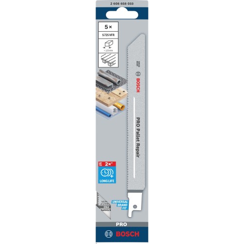 Hoja PRO Pallet Repair S725VFR 1,25 x 19 x 190 mm, 5 unidades