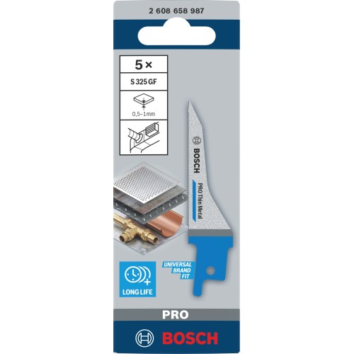 Hoja PRO Thin Metal S325GF, 1,25 x 7 x 85 mm, 5 unidades