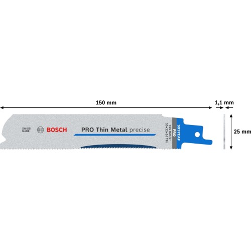 Hoja PRO Thin Metal precise S937EAF, 1,1 x 25 x 150 mm, 5 unidades