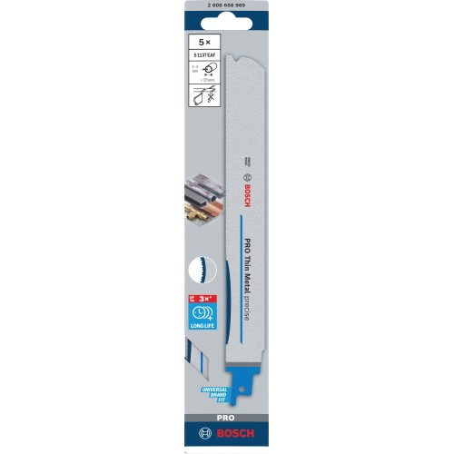 Hoja PRO Thin Metal precise S1137EAF 1,1 x 25 x 225 mm, 5 unidades