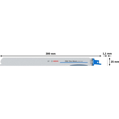 Hoja PRO Thin Metal precise S1237EAF 1,1 x 25 x 300 mm, 5 unidades