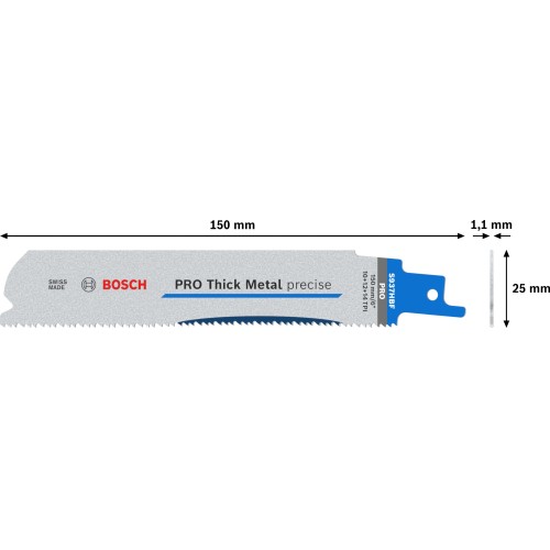 Hoja PRO Thick Metal precise S937HBF 1,1 x 25 x 150 mm, 5 unidades