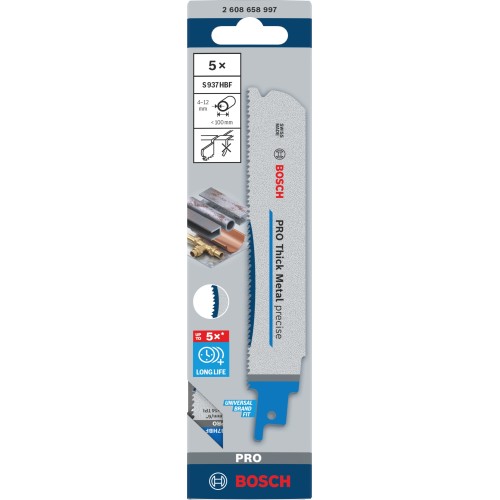 Hoja PRO Thick Metal precise S937HBF 1,1 x 25 x 150 mm, 5 unidades