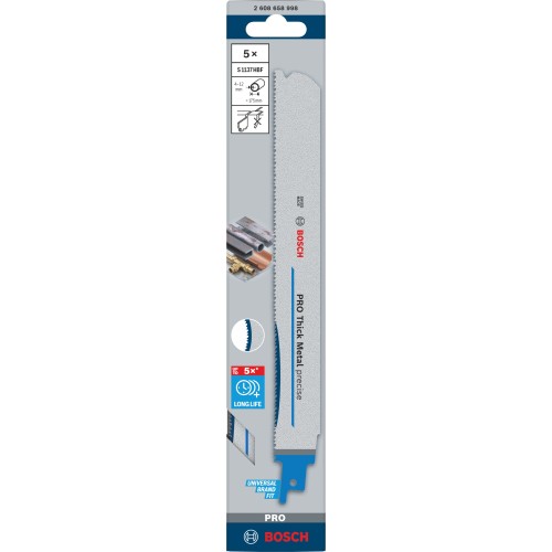 Hoja PRO Thick Metal precise S1137HBF 1,1 x 25 x 225 mm, 5 unidades
