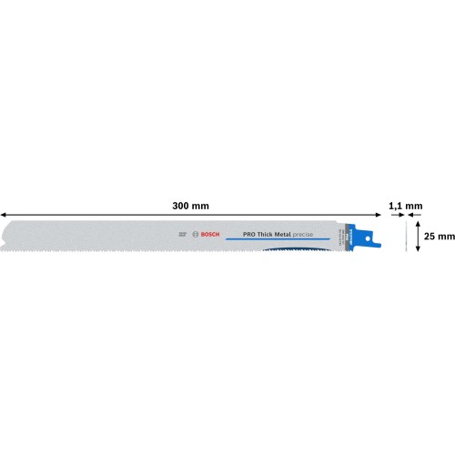 Hoja PRO Thick Metal precise S1237HBF 1,1 x 25 x 300 mm, 5 unidades
