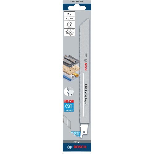 Hoja PRO Pallet Repair S1132VFR, 0,9 x 19 x 225 mm, 5 unidades