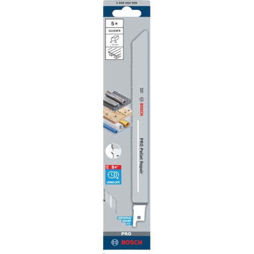 Hoja PRO Pallet Repair S1135VFR 1,25 x 19 x 225 mm, 5 unidades