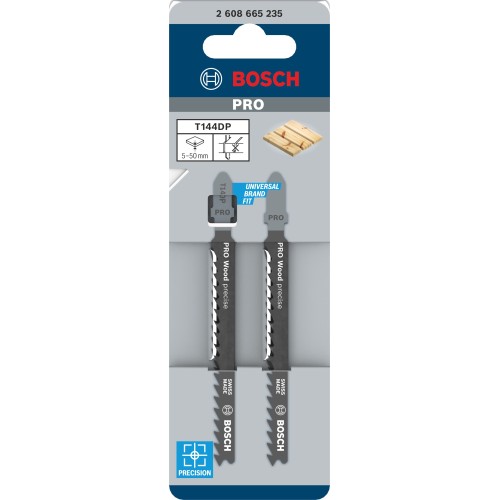Hoja de sierra de calar PRO Wood precise T144DP 100 mm, 2 uds.