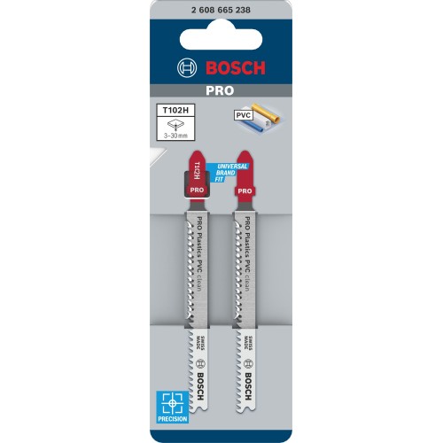Hoja de sierra de calar PRO Plastics PVC clean T102H 100 mm, 2 uds.