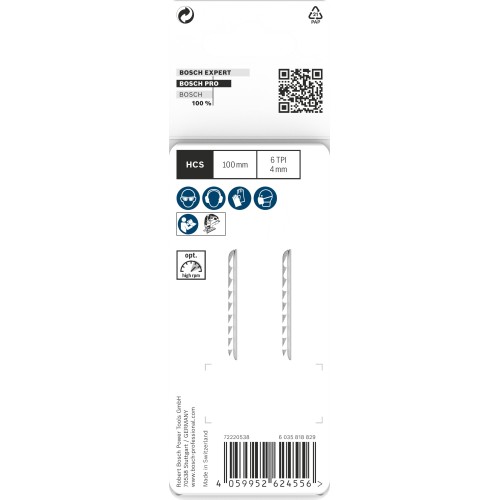 Hoja de sierra de calar PRO Plastics PP clean T102D, 100 mm, 2 uds.