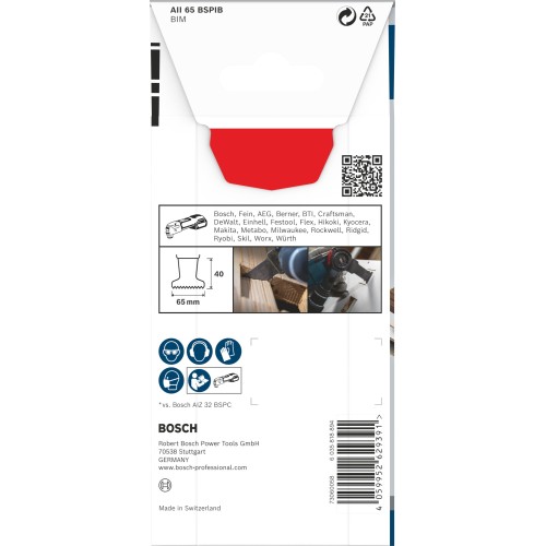 Hoja multiherramienta PRO AII 65 BSPIB, 65 x 40 mm