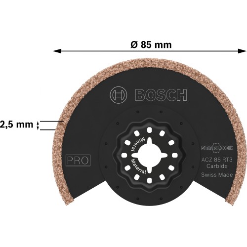 Hoja segmentada para lechada PRO ACZ 85 RT3, 85 x 2,5 mm, 10 uds.