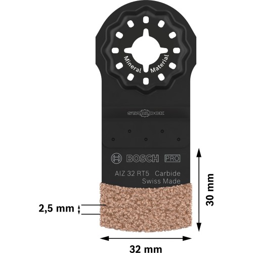 Hoja multiherramienta PRO AIZ 32 RT5, 2,5 x 32 mm