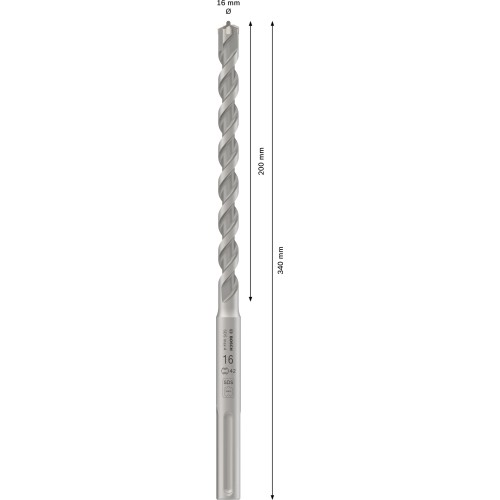 Broca para martillo PRO SDS max-4, 16 x 200 x 340 mm