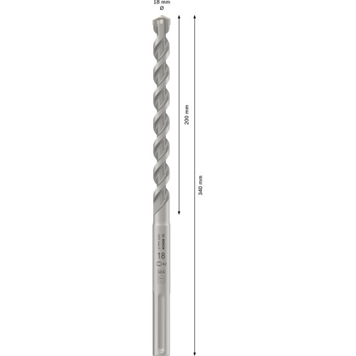 Broca para martillo PRO SDS max-4, 18 x 200 x 340 mm