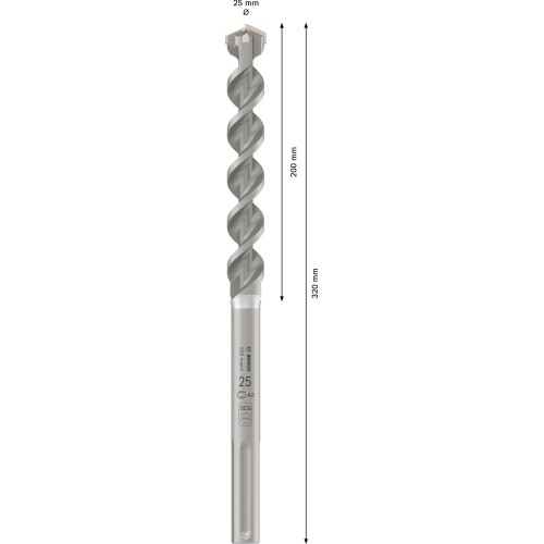 Broca para martillo PRO SDS max-4, 25 x 200 x 320 mm