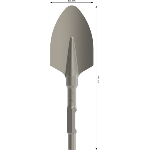 Cincel de pala PRO HEX 30-4C redondeado, 135 x 400 mm