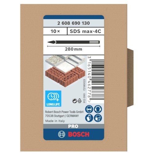 Set de punteros PRO SDS max-4C, 280 mm, 10 unidades