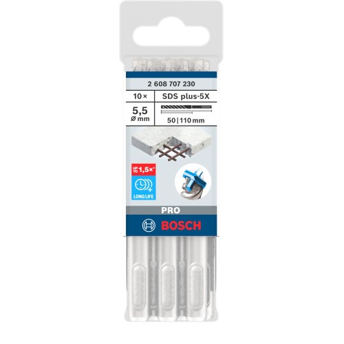 Broca para martillo PRO SDS plus-5X, 5,5 x 50 x 110 mm