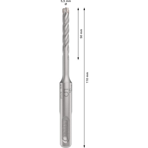 Broca para martillo PRO SDS plus-5X, 5,5 x 50 x 110 mm