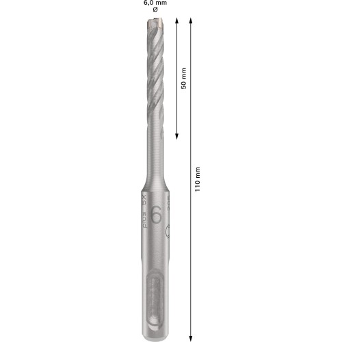 Broca para martillo PRO SDS plus-5X, 6 x 50 x 110 mm
